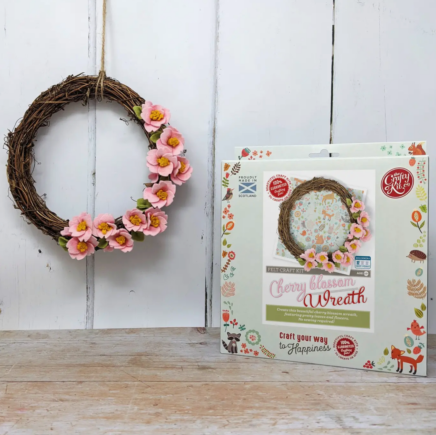 Felt Cherry Blossom Flower Wreath Craft Kit