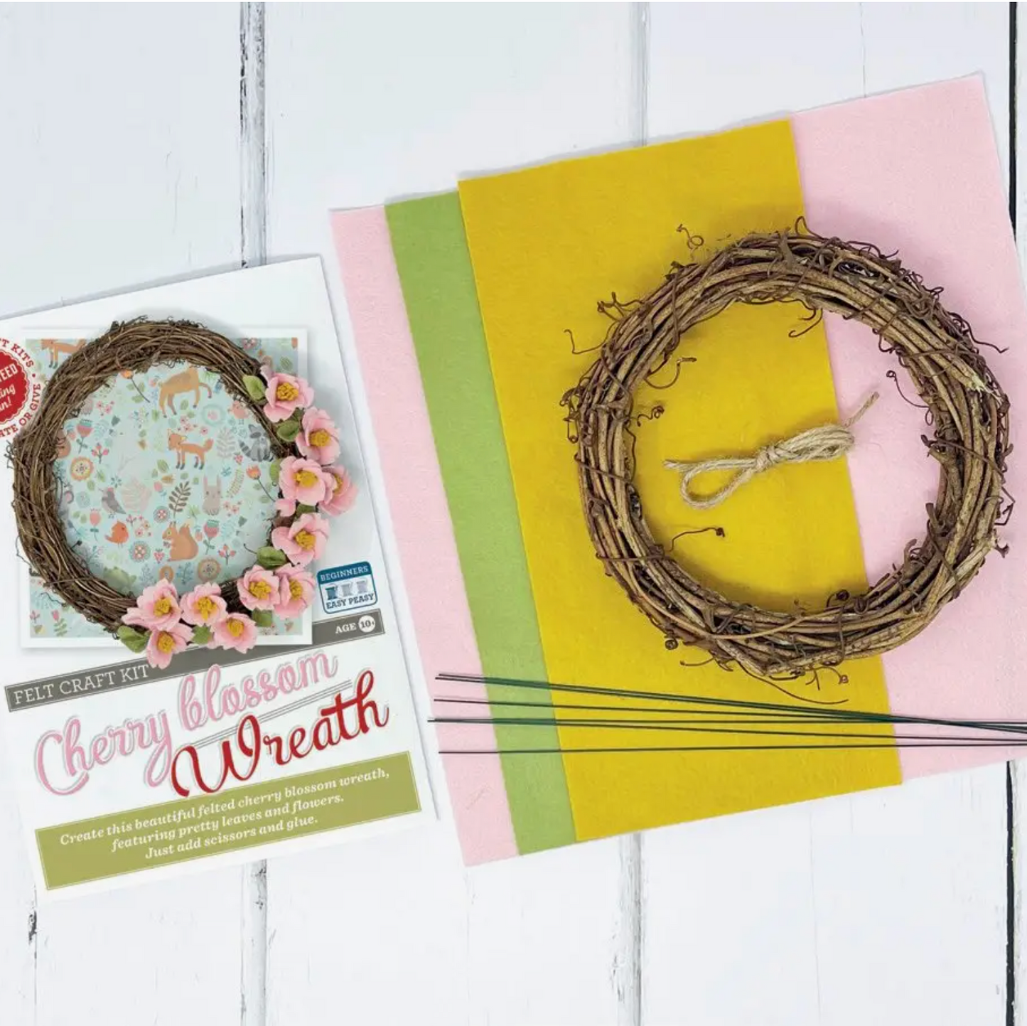 Felt Cherry Blossom Flower Wreath Craft Kit