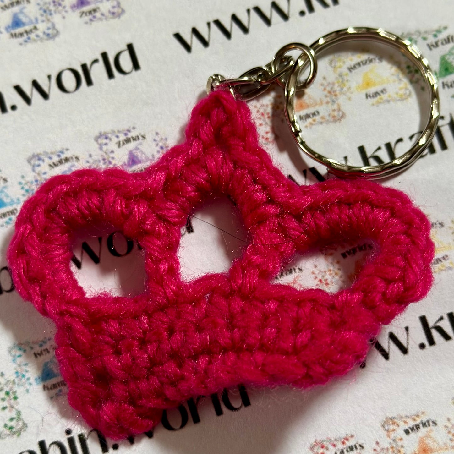 Hand Crocheted Crown Keyrings