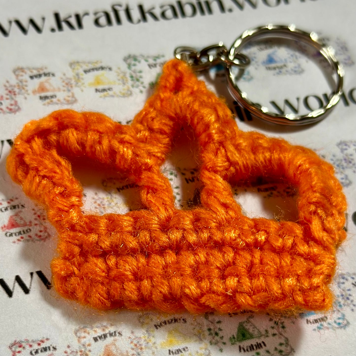 Hand Crocheted Crown Keyrings