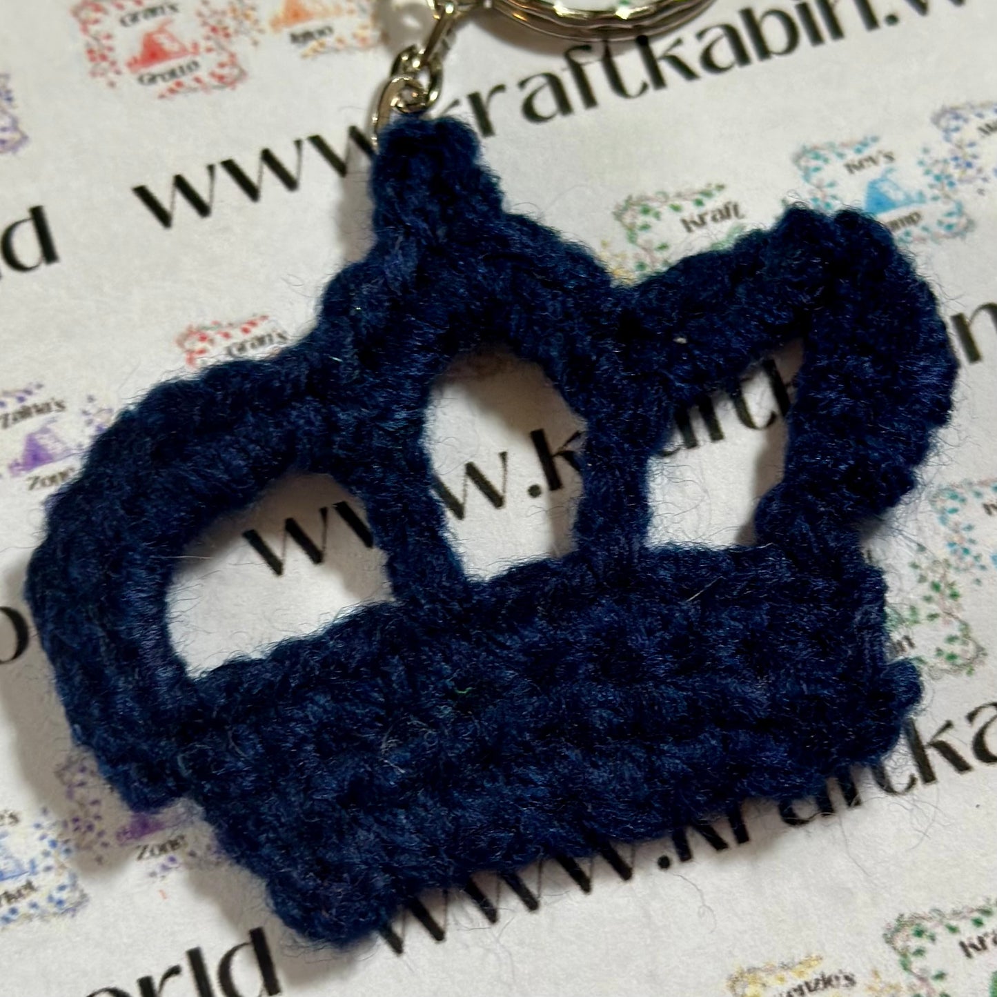 Hand Crocheted Crown Keyrings