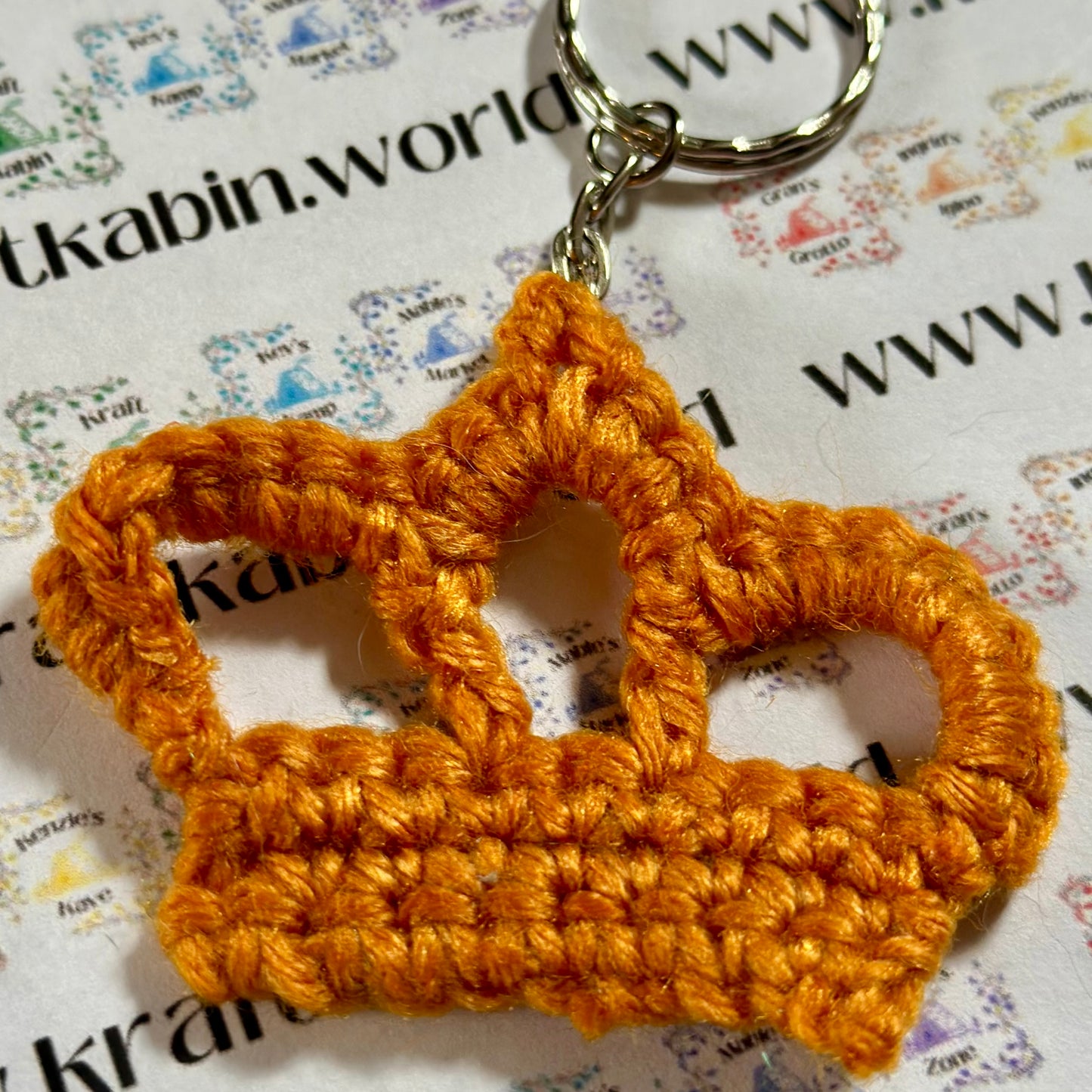 Hand Crocheted Crown Keyrings