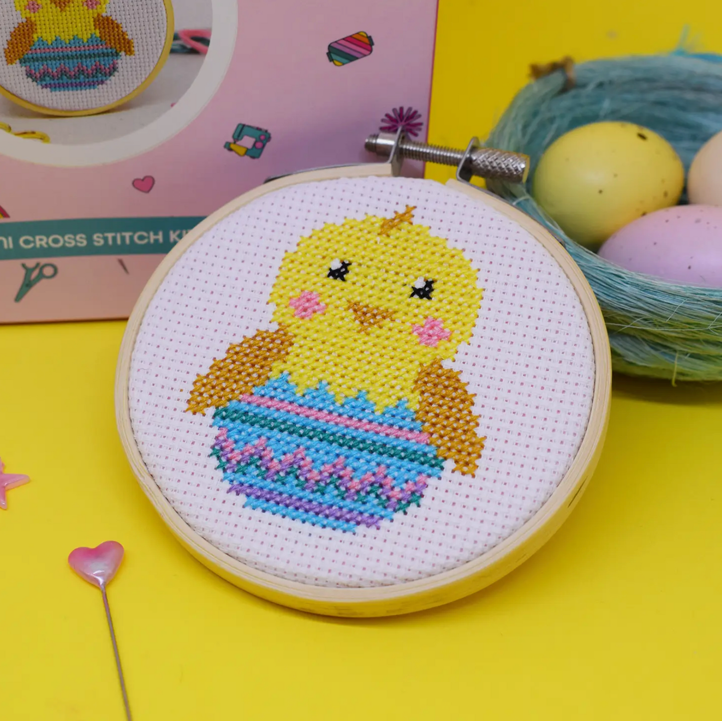 Cute Chick Mini 3 Inch Cross Stitch Craft Kit