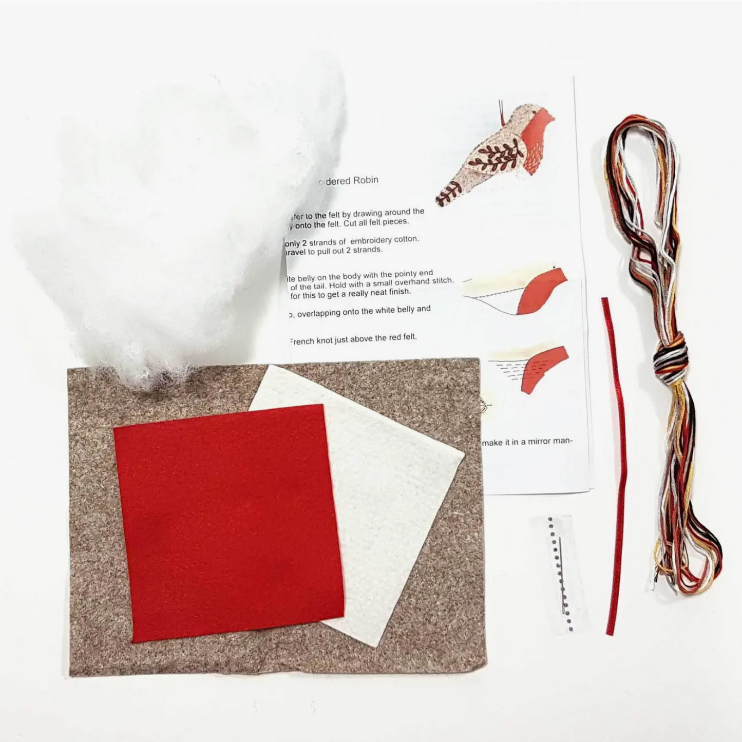 Embroidered Robin Felt Craft Mini Kit