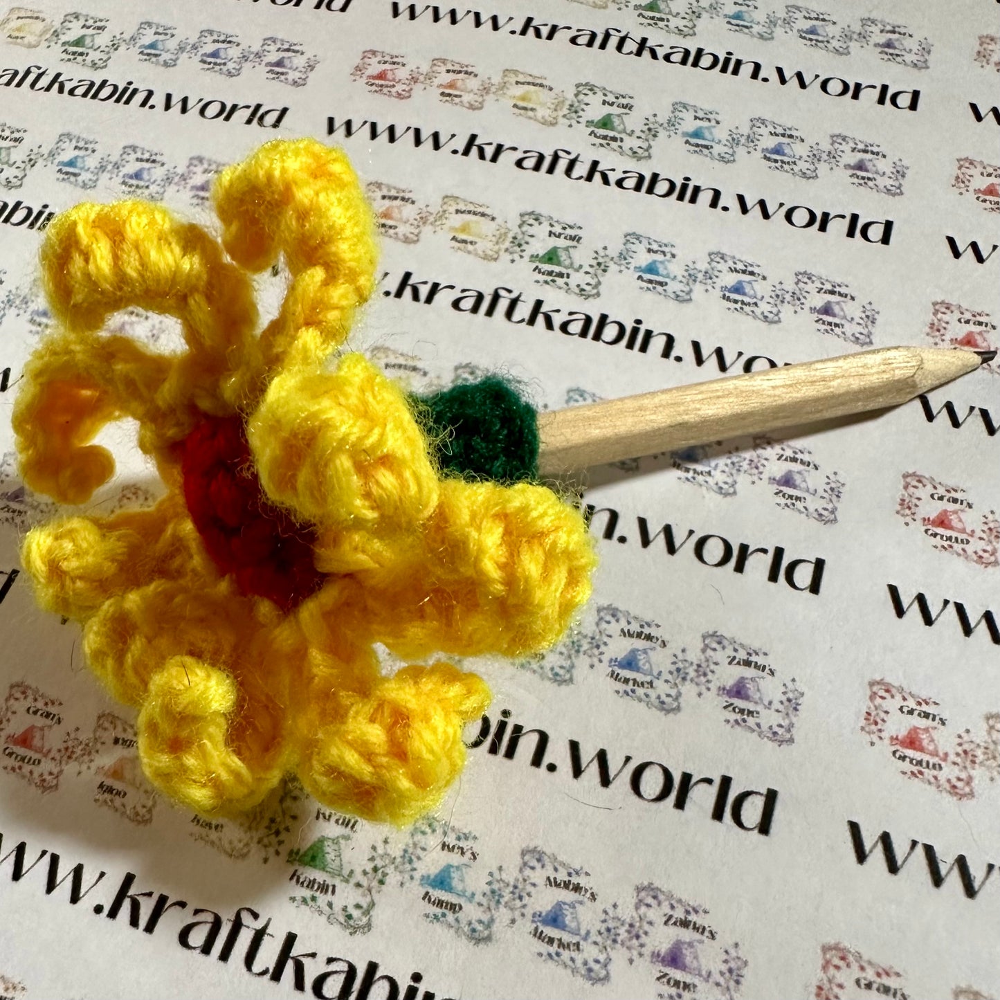 Hand Crocheted Flower Pencil Toppers