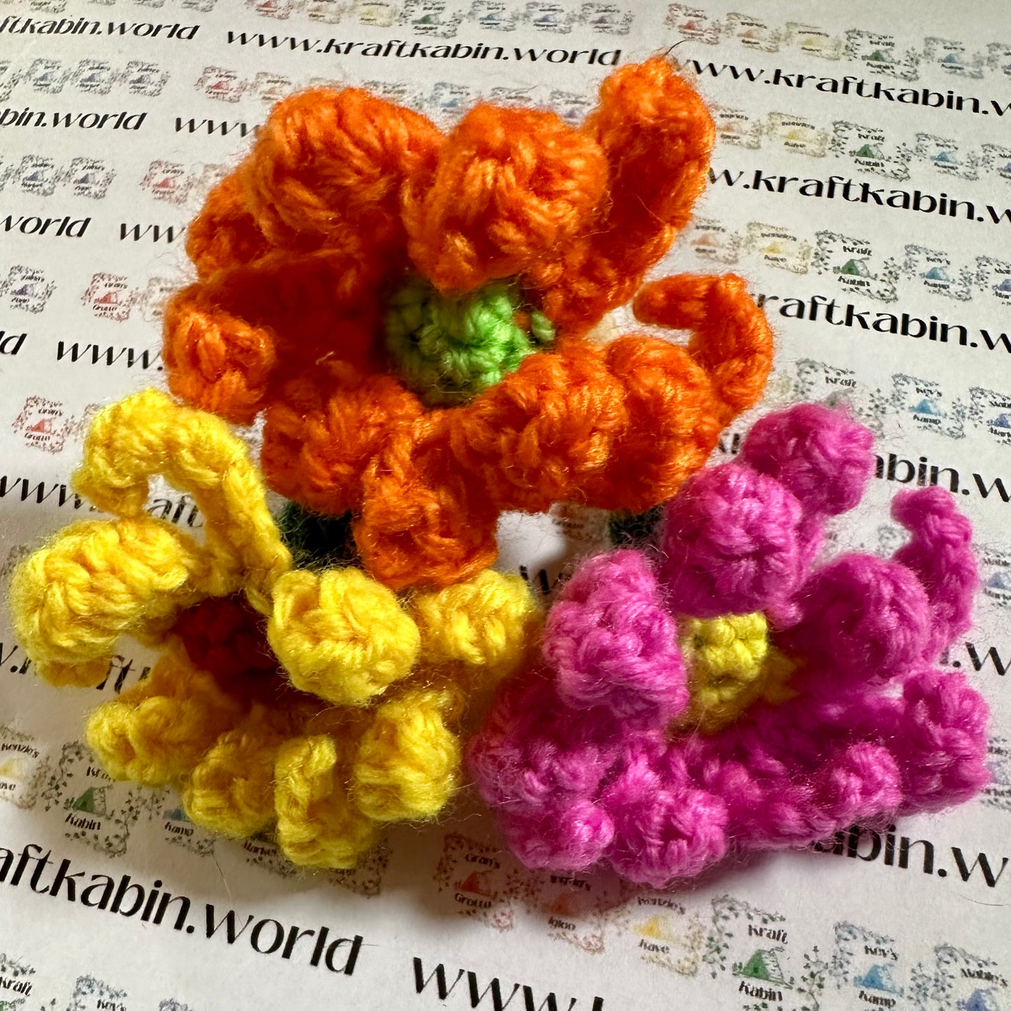 Hand Crocheted Flower Pencil Toppers