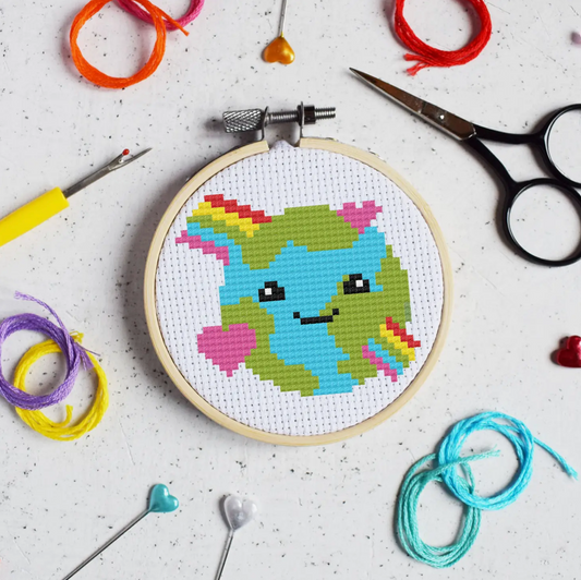 Love The Planet Mini 3 Inch Cross Stitch Craft Kit