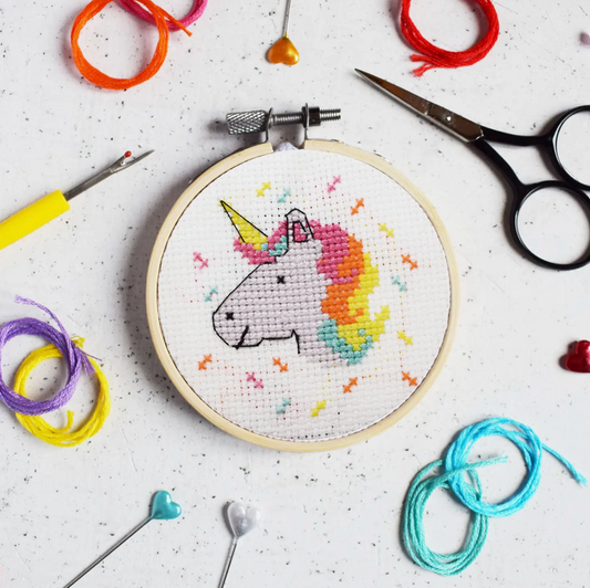 Magical Unicorn Mini 3 Inch Cross Stitch Craft Kit