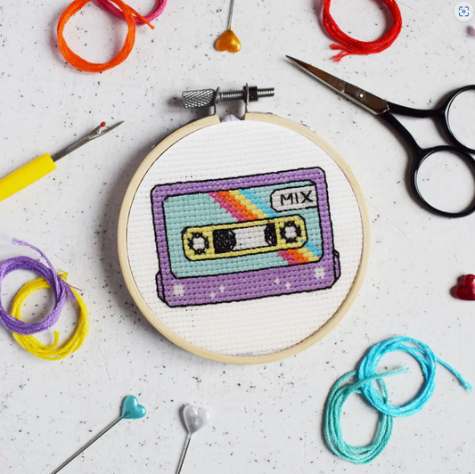 Mixtape Mini 3 Inch Cross Stitch Craft Kit