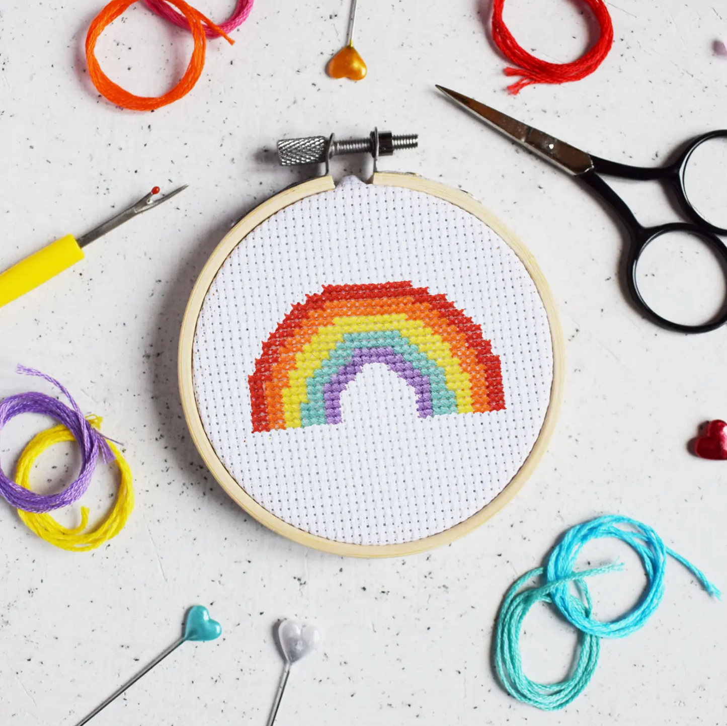 Over The Rainbow Mini 3 Inch Cross Stitch Craft Kit