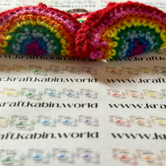 Hand Crocheted Rainbow Keyrings