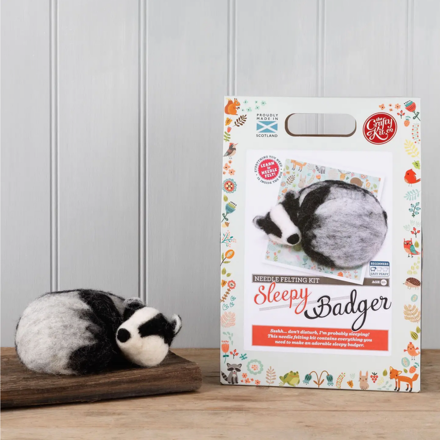 Sleepy Badger Needle Felting Craft Kit