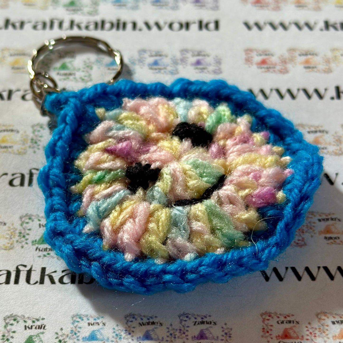 Hand Crocheted Smiley Keyrings