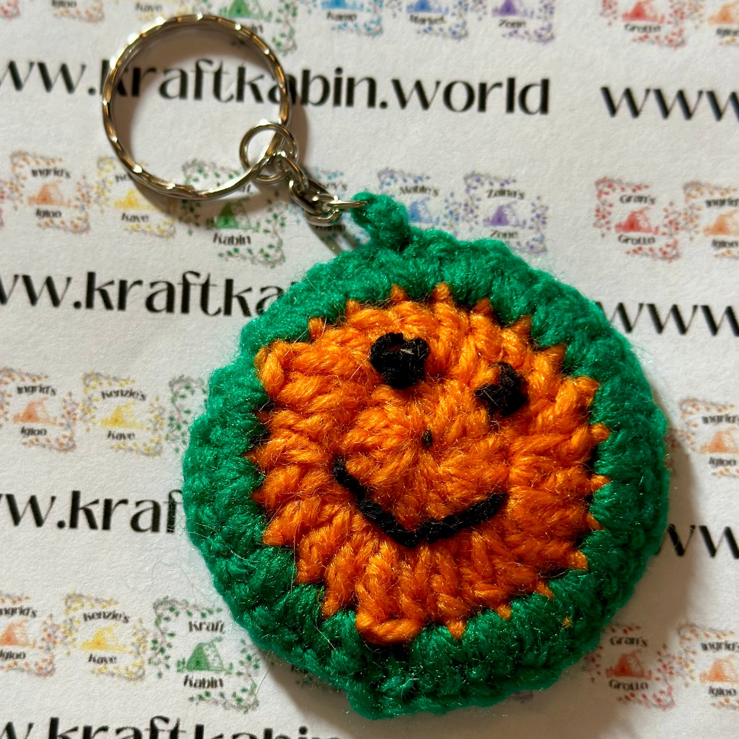 Hand Crocheted Smiley Keyrings