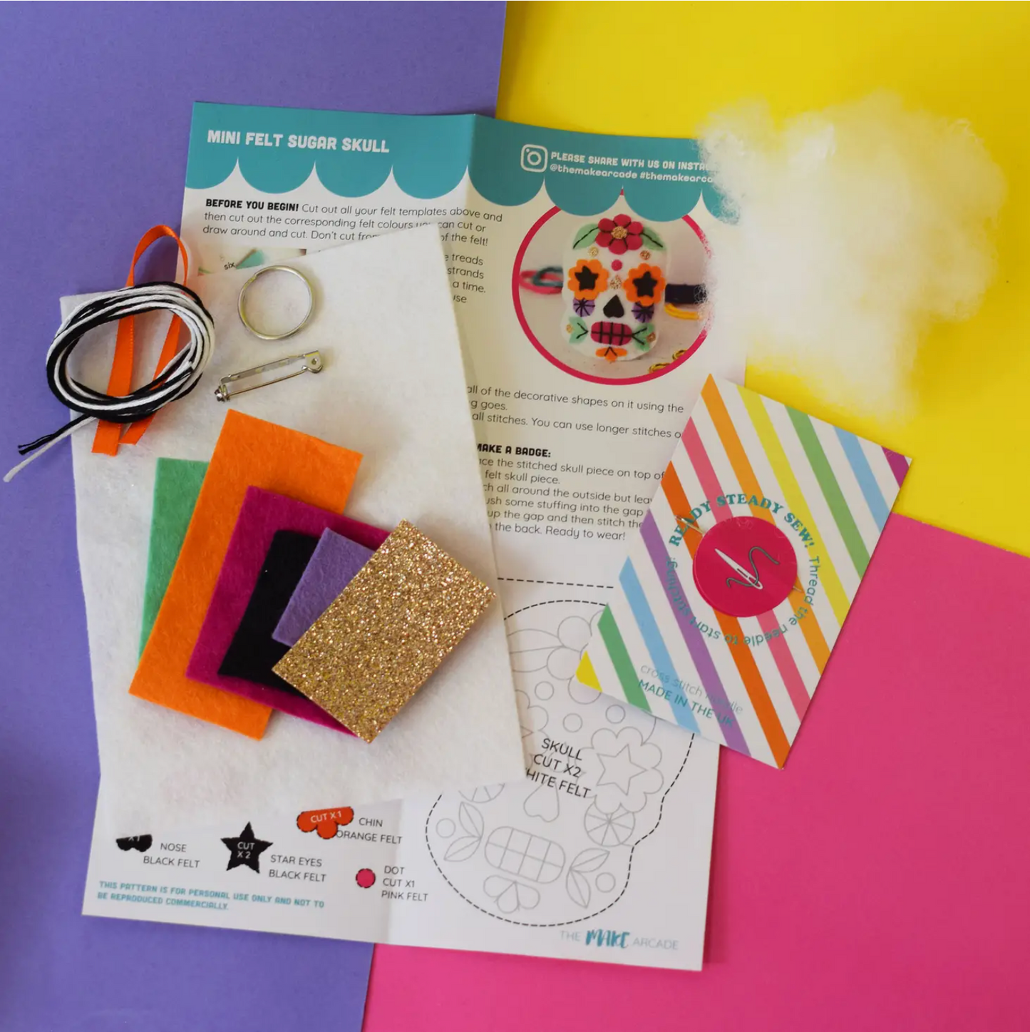 Sugar Skull Mini Felt Craft Kit