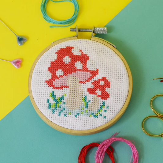 Toadstool Mini 3 Inch Cross Stitch Craft Kit